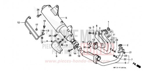 EXHAUST MUFFLER XRV750M de 1991